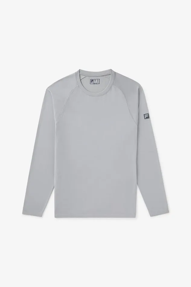 Men Tops and TShirts Fila Lucky Ace Seamless Long Sleeve Top 050 Ultimate Gray