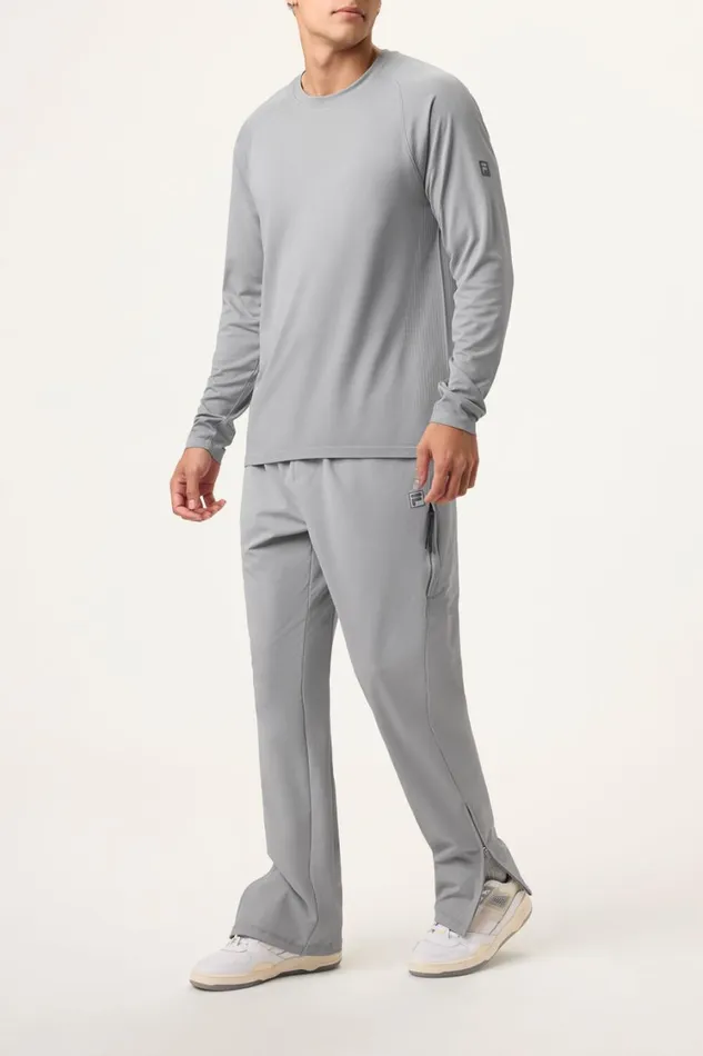 Men Tops and TShirts Fila Lucky Ace Seamless Long Sleeve Top 050 Ultimate Gray