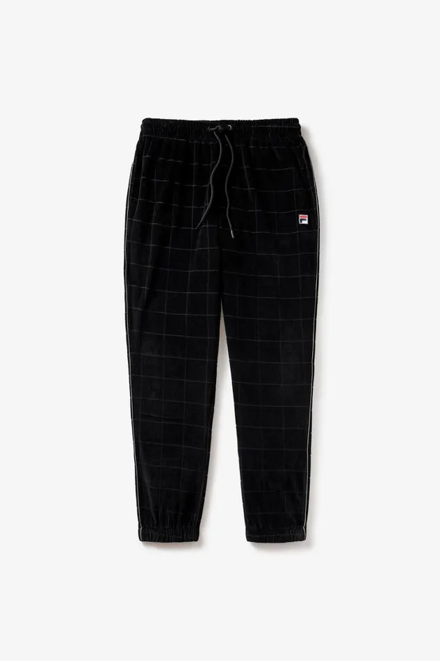Men Velour Sets Fila Ivy League Velour Track Pant 002 Blackmonument