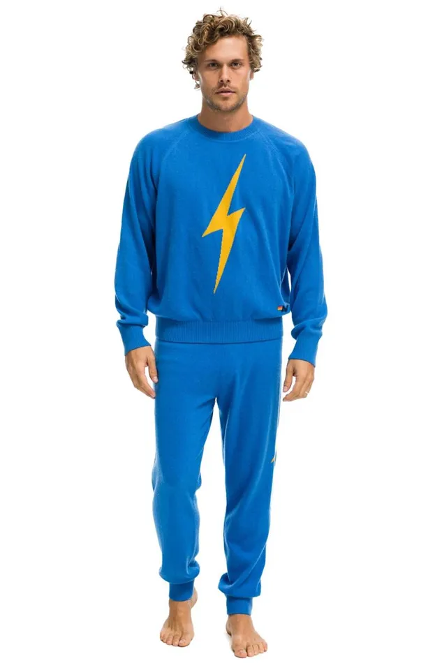 MenWomen Bottoms Aviator Nation MEN039S BOLT CASHMERE LIGHT SWEATER PANTt VINTAGE BLUE GOLD BOLT MenWomen Bottoms Aviator Nation MEN039S BOLT CASHMERE LIGHT SWEATER PANTt VINTAGE BLUE GOLD BOLT