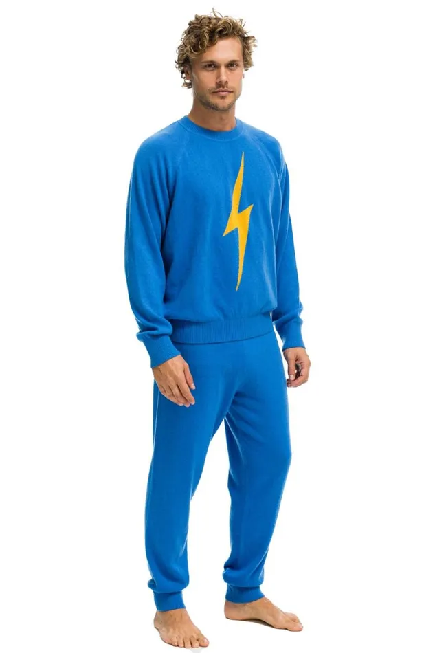 MenWomen Bottoms Aviator Nation MEN039S BOLT CASHMERE LIGHT SWEATER PANTt VINTAGE BLUE GOLD BOLT MenWomen Bottoms Aviator Nation MEN039S BOLT CASHMERE LIGHT SWEATER PANTt VINTAGE BLUE GOLD BOLT