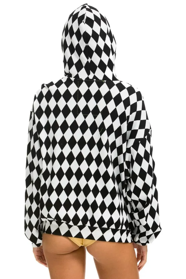 MenWomen Tops Aviator Nation DIAMOND SMILEY 2 EMBRIODERY RELAXED PULLOVER HOODIE 8211 WHITE BLACK MenWomen Tops Aviator Nation DIAMOND SMILEY 2 EMBRIODERY RELAXED PULLOVER HOODIE 8211 WHITE BLACK