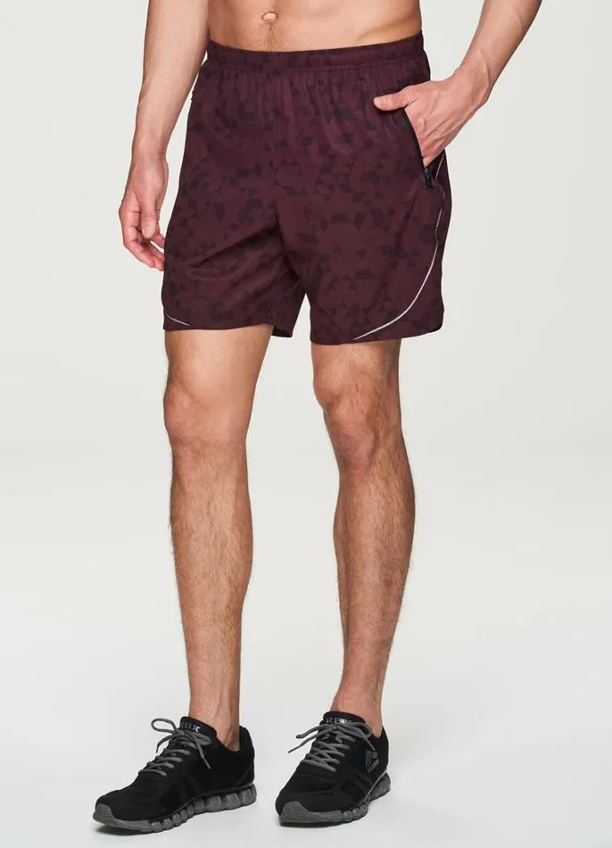 Men Work It Out Lined 7034 Short Maroon RBX Active Shorts