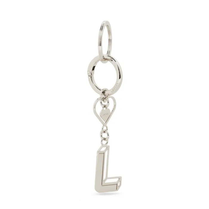 Metal Logo Heart Key Ring Silver Color Women Lancel Key Ring
