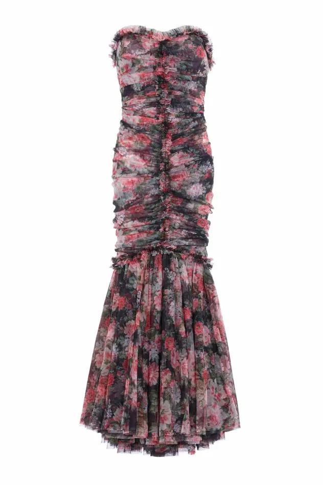 Midnight Dance Strapless Ankle Gown Black Women Needle and Thread Dresses