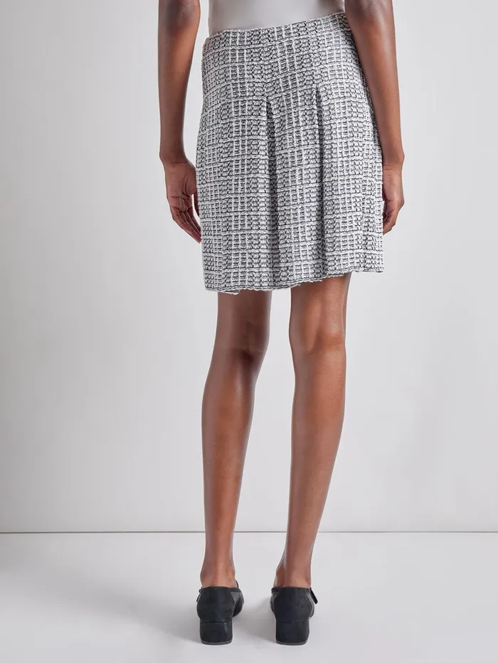 Misook ALine Pleated Tweed Knit Skirt Women Skirts