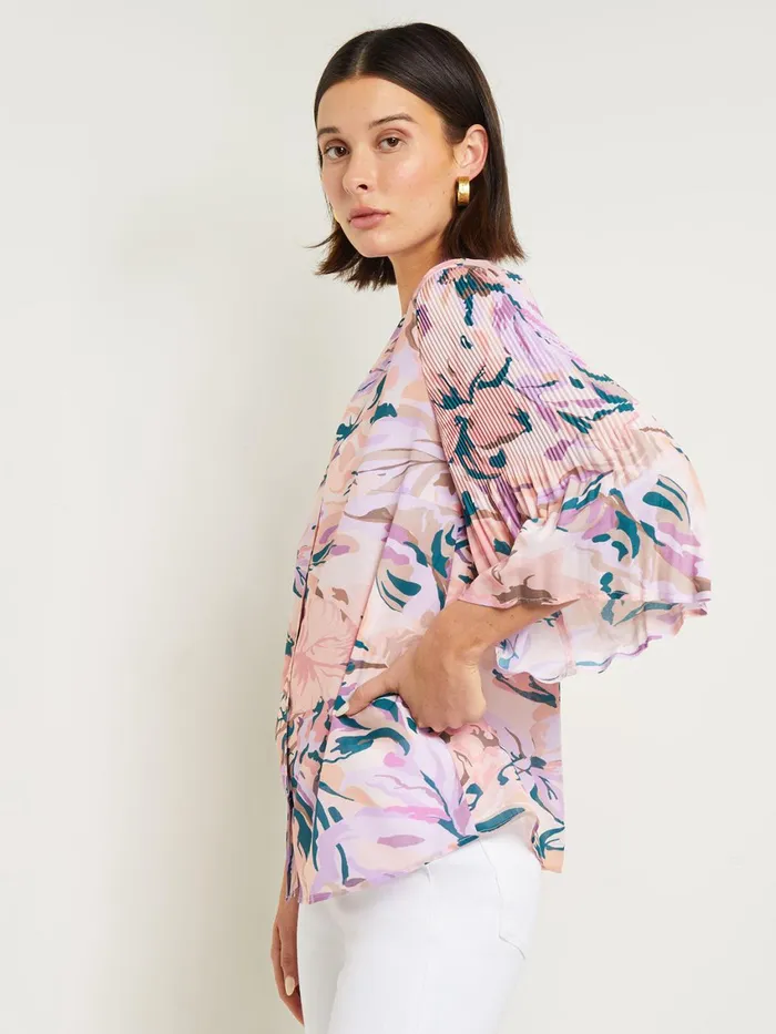 Misook Bell Sleeve Blouse 8211 Pleated Blouse Misook Women Tops and Tees
