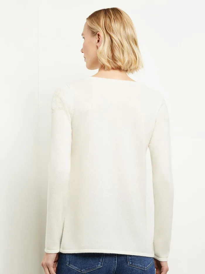 Misook Floral Shimmer Cashmere Tunic Women Tops and Tees Misook Floral Shimmer Cashmere Tunic Women Tops and Tees