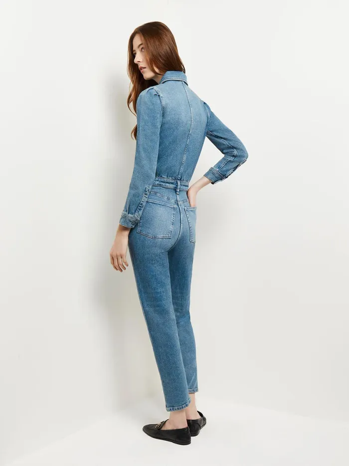 Misook Freja Denim Jumpsuit Women Pants and Shorts Misook Freja Denim Jumpsuit Women Pants and Shorts