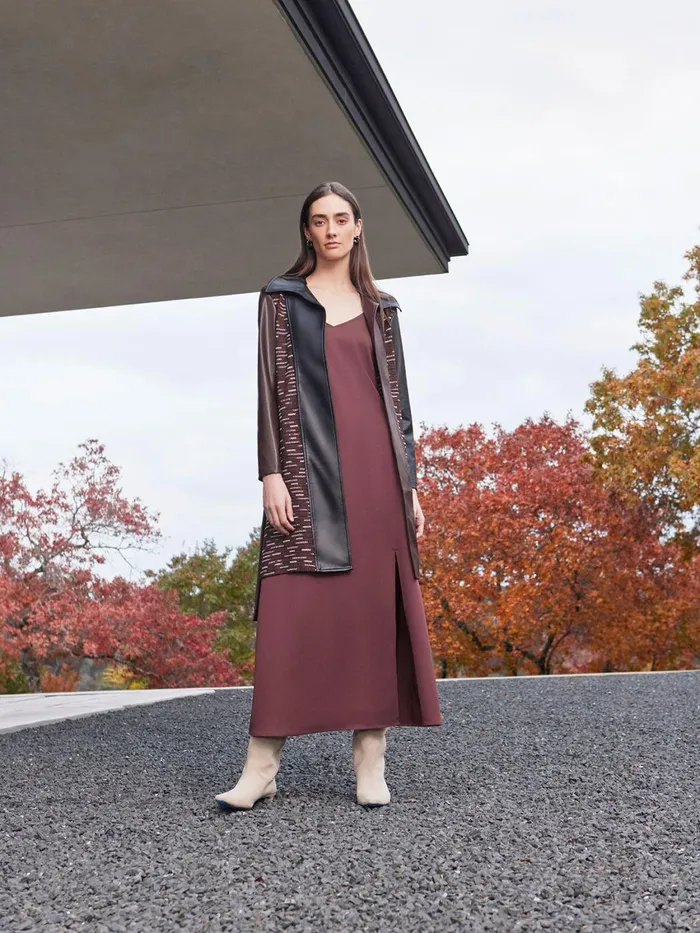 Misook Heritage Fit Mixed Media MultiPanel Topper Women Jackets and Coats