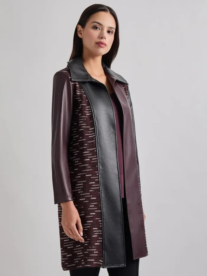 Misook Heritage Fit Mixed Media MultiPanel Topper Women Jackets and Coats