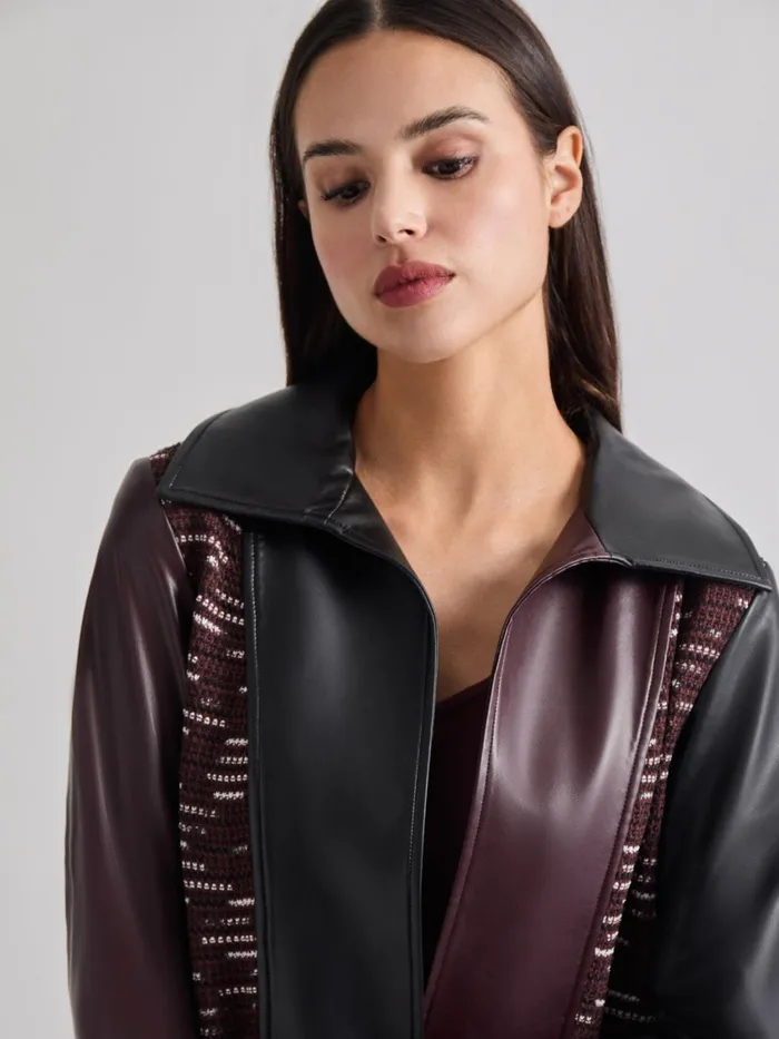 Misook Heritage Fit Mixed Media MultiPanel Topper Women Jackets and Coats