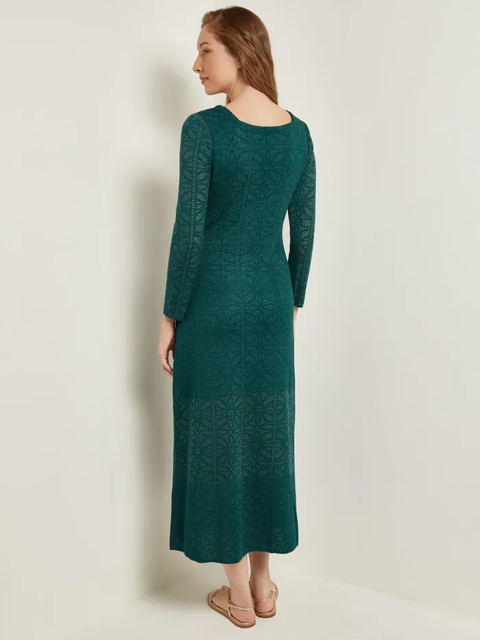 Misook Maxi ALine Dress 8211 Burnout Detail Jacquard Knit Women Dresses Misook Maxi ALine Dress 8211 Burnout Detail Jacquard Knit Women Dresses