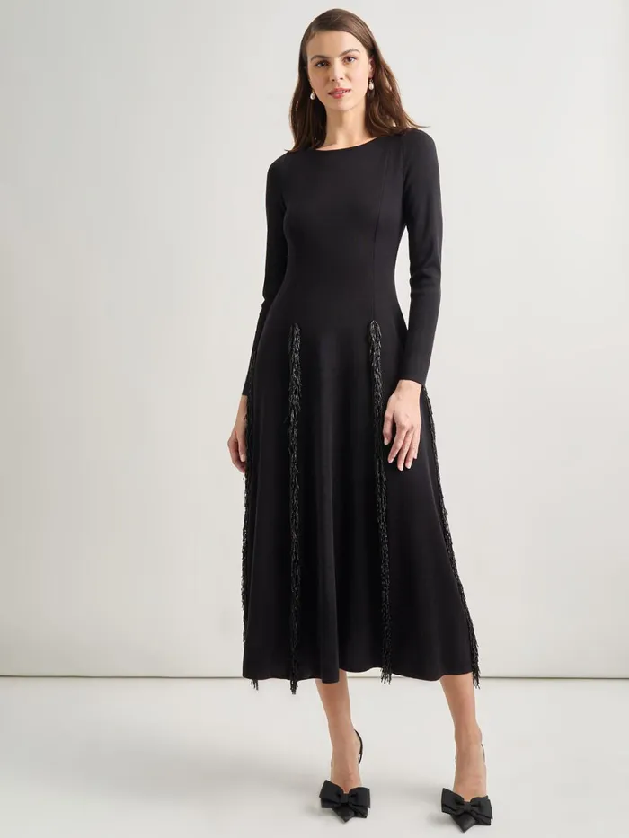 Misook Modern FitandFlare Sequin Princess Seam Knit Maxi Dress Women Dresses