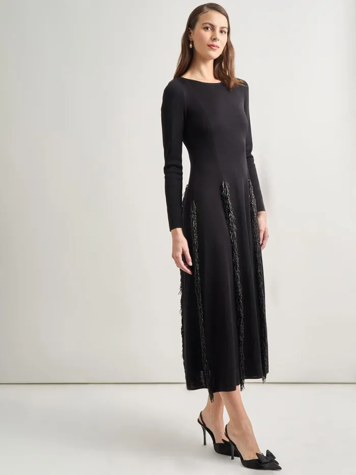 Misook Modern FitandFlare Sequin Princess Seam Knit Maxi Dress Women Dresses Misook Modern FitandFlare Sequin Princess Seam Knit Maxi Dress Women Dresses
