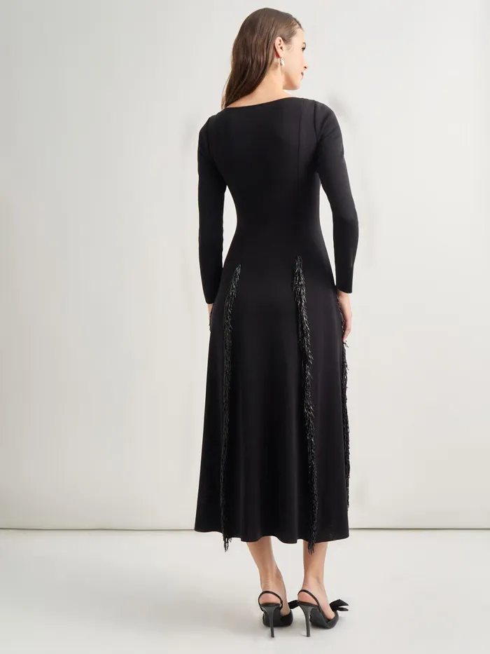 Misook Modern FitandFlare Sequin Princess Seam Knit Maxi Dress Women Dresses Misook Modern FitandFlare Sequin Princess Seam Knit Maxi Dress Women Dresses