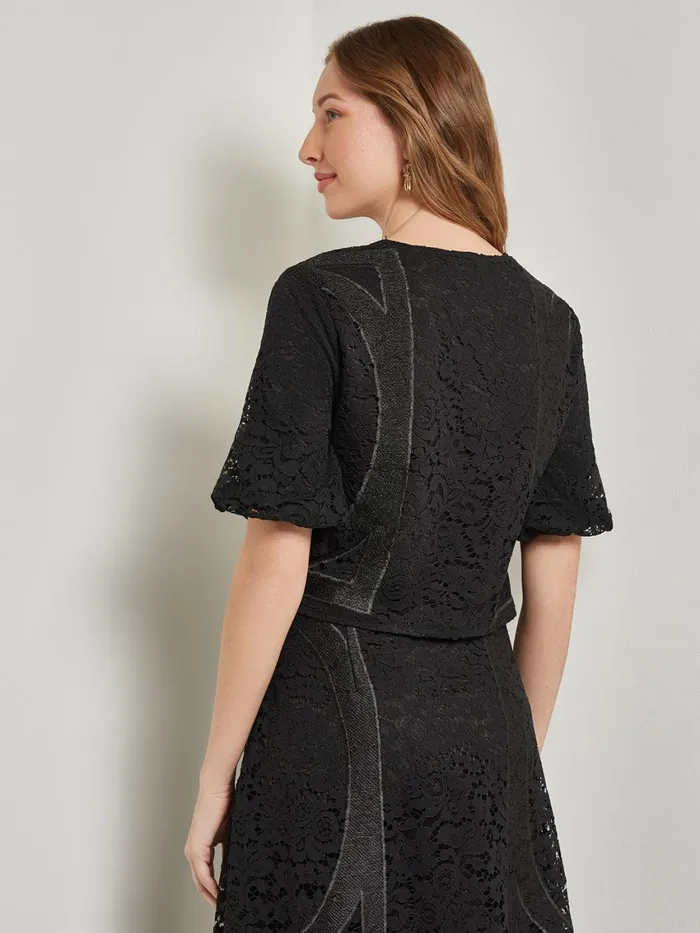 Misook Modern Fit Cropped Textural Woven Blouse Women Blouses and Shirts Misook Modern Fit Cropped Textural Woven Blouse Women Blouses and Shirts