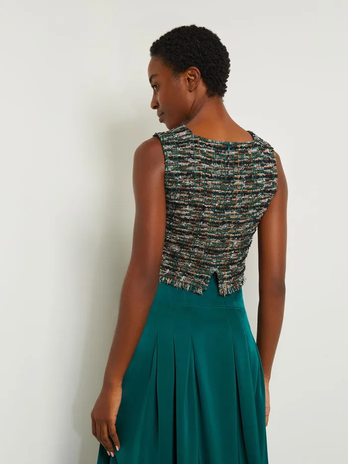 Misook Modern Fit Cropped Tweed Knit Tank Women Tanks