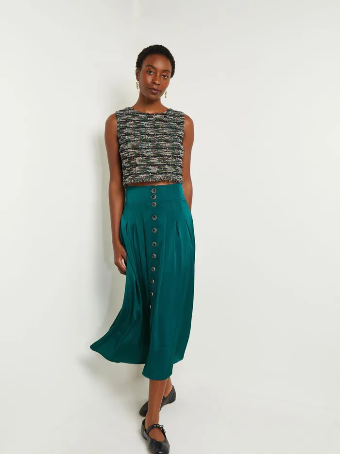 Misook Modern Fit Cropped Tweed Knit Tank Women Tanks
