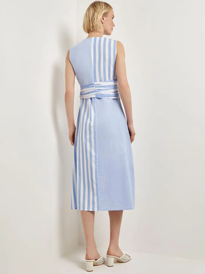 Misook Modern Fit Midi ALine Dress 8211 Split Pattern Cotton Women Dresses