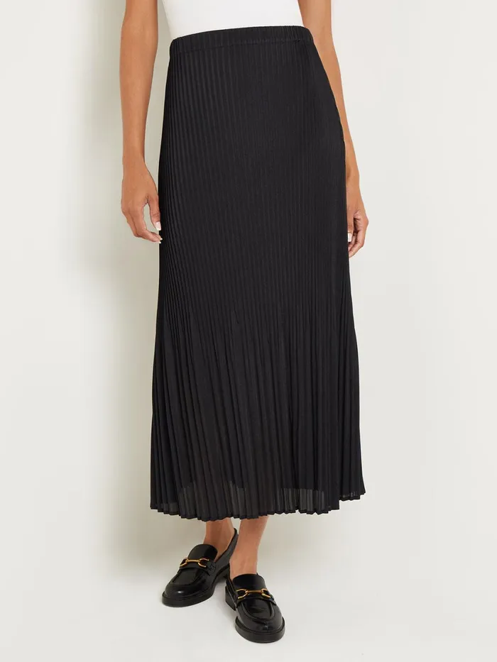 Misook Pleated Crepe De Chine Maxi Skirt Women Skirts