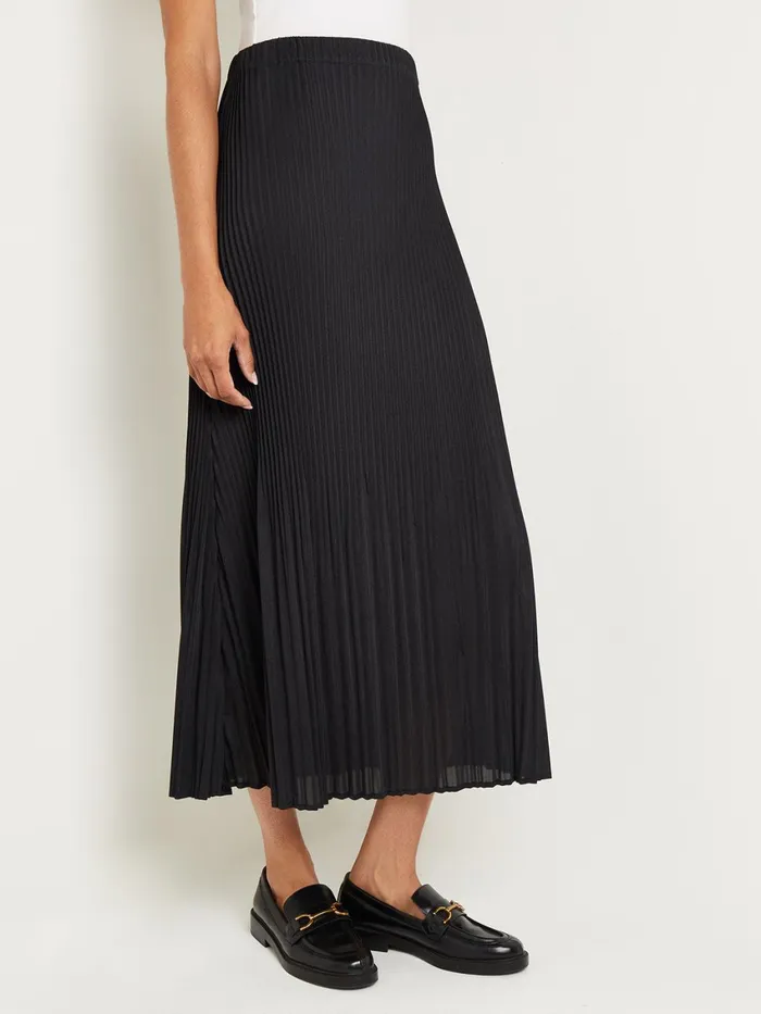 Misook Pleated Crepe De Chine Maxi Skirt Women Skirts
