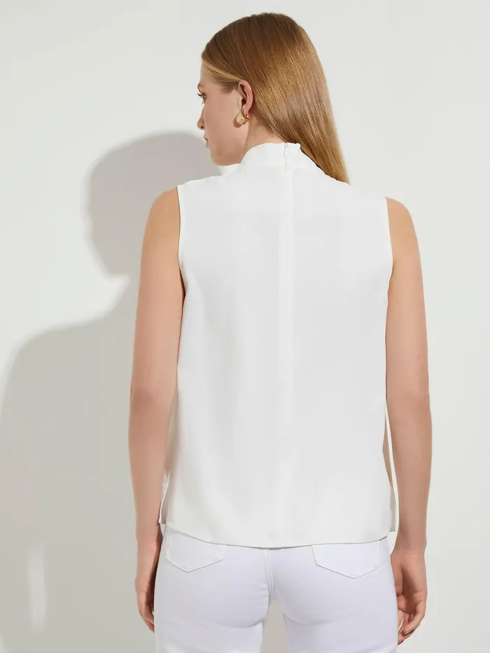 Misook Pleated Crossover Collar Crepe De Chine Blouse Women Blouses and Shirts