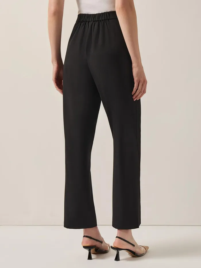 Misook Split Hem Straight Leg Woven Pants Women Pants and Shorts