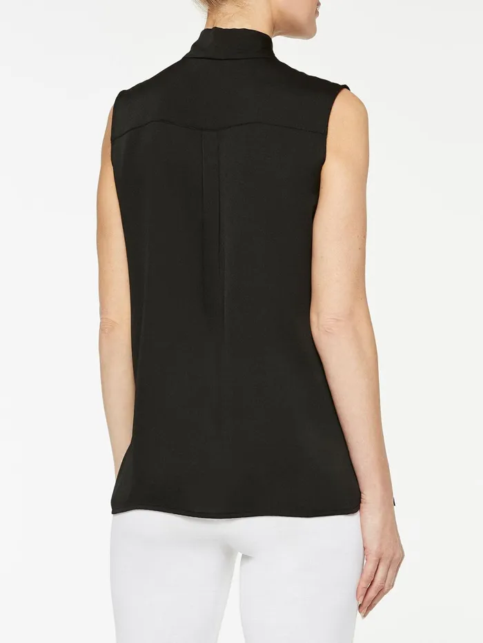 Misook TieNeck Crepe De Chine Blouse Women Blouses and Shirts