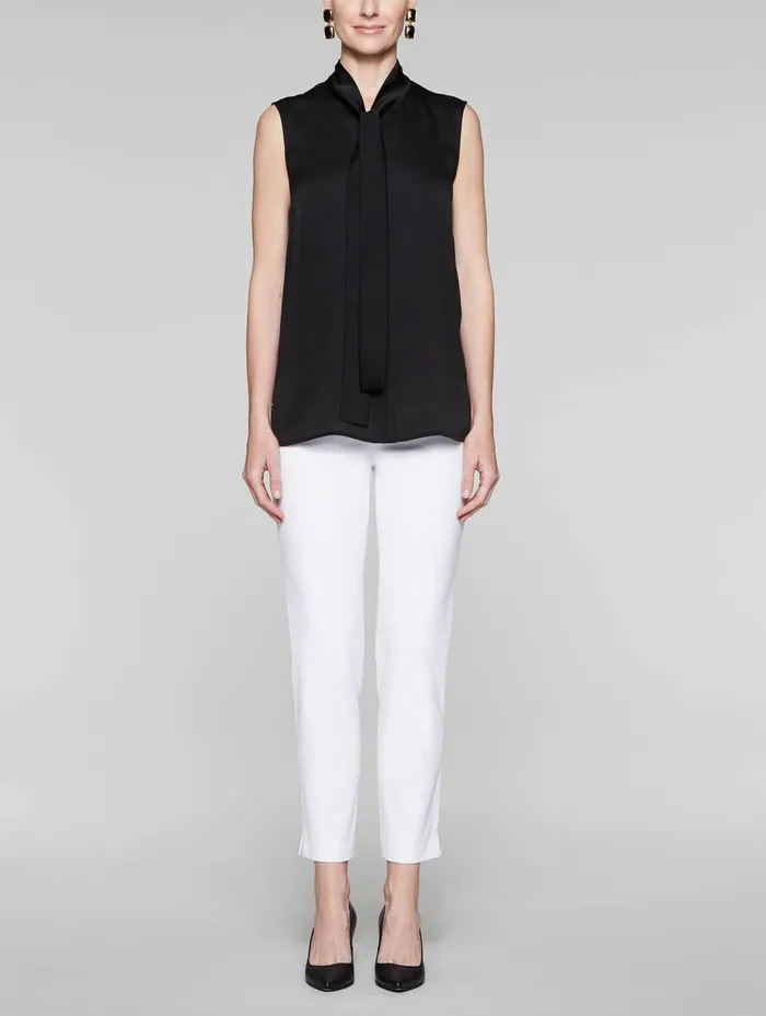 Misook TieNeck Crepe De Chine Blouse Women Blouses and Shirts