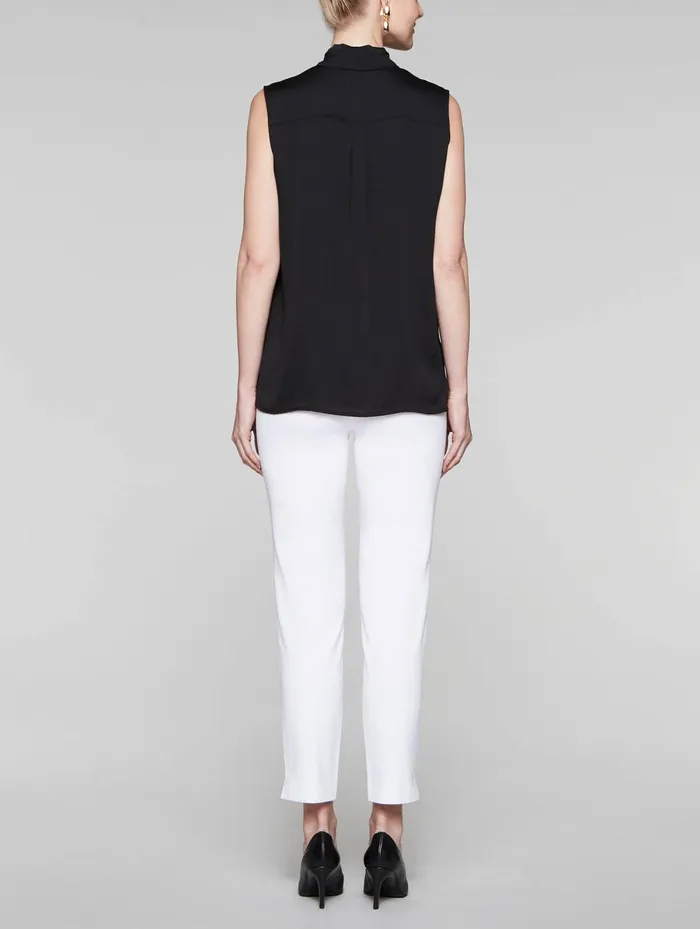 Misook TieNeck Crepe De Chine Blouse Women Blouses and Shirts