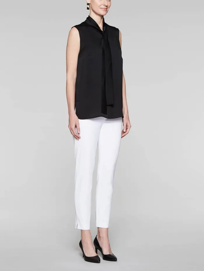 Misook TieNeck Crepe De Chine Blouse Women Blouses and Shirts