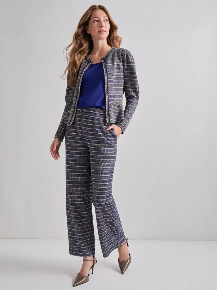 Misook Tweed Knit Straight Leg Pant Women Pants and Shorts