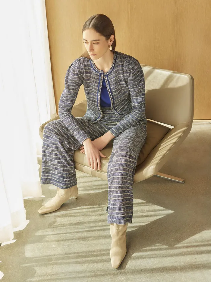 Misook Tweed Knit Straight Leg Pant Women Pants and Shorts