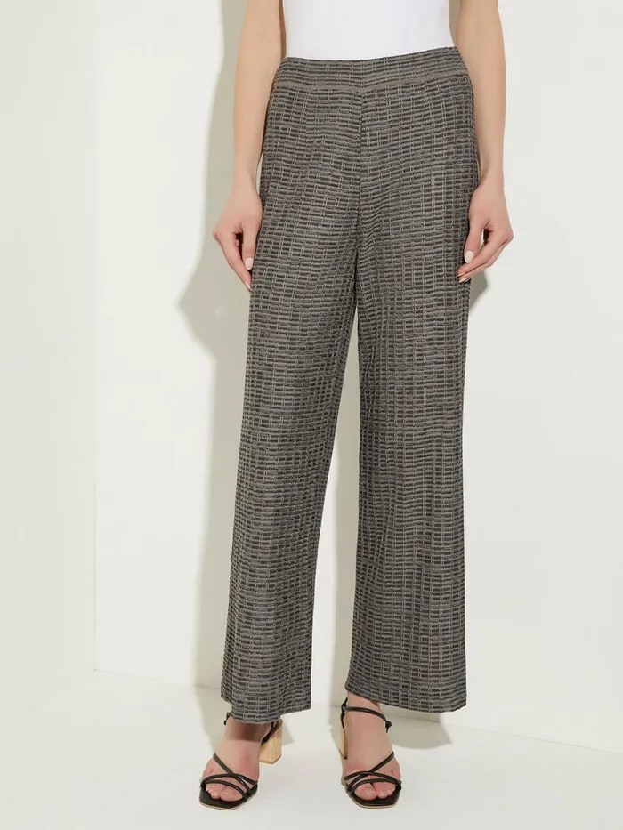 Misook Tweed Wide Leg Knit Pants Women Pants and Shorts