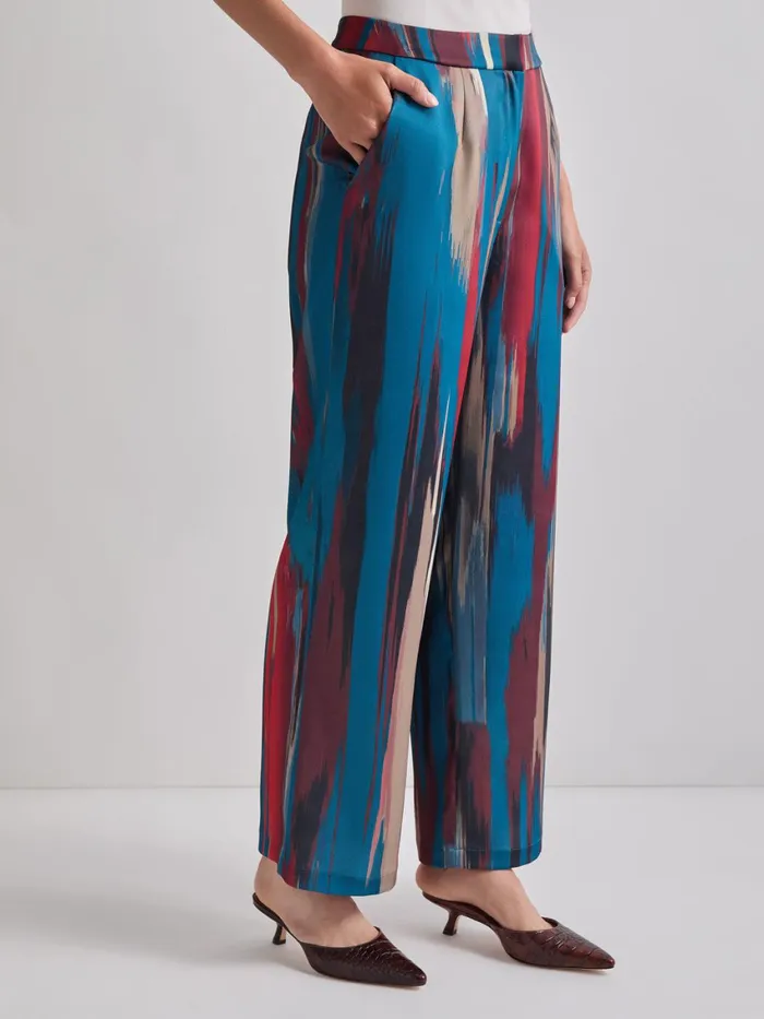 Misook Zipper Fly Brushtroke Woven Wide Leg Pant Women Pants and Shorts Misook Zipper Fly Brushtroke Woven Wide Leg Pant Women Pants and Shorts
