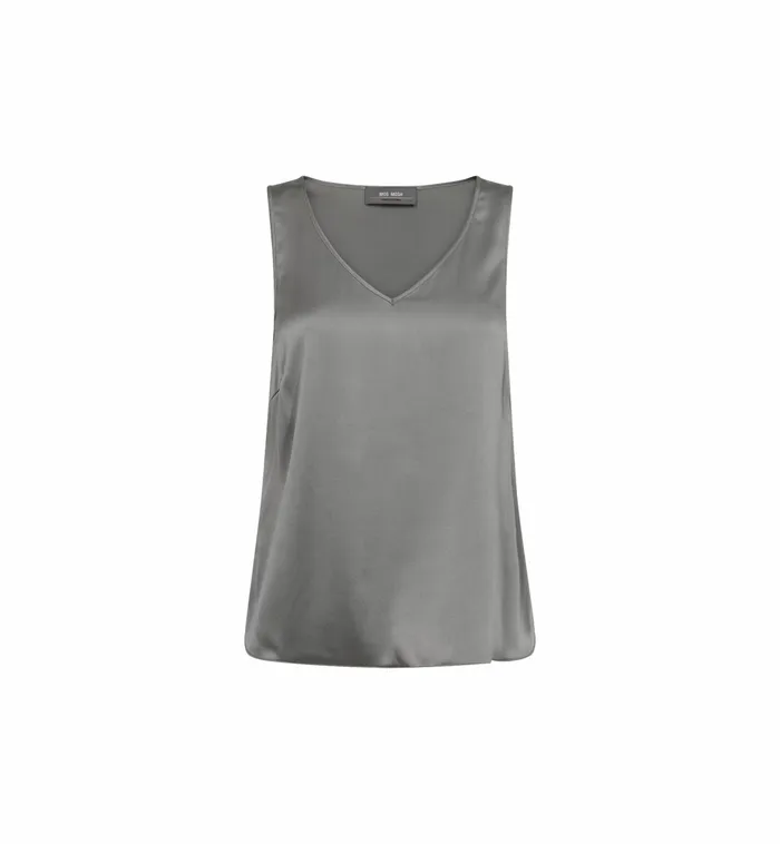 MMAstrid VNeck Silk Tank Top Sharkskin Women Blouses and Tops MOS MOSH