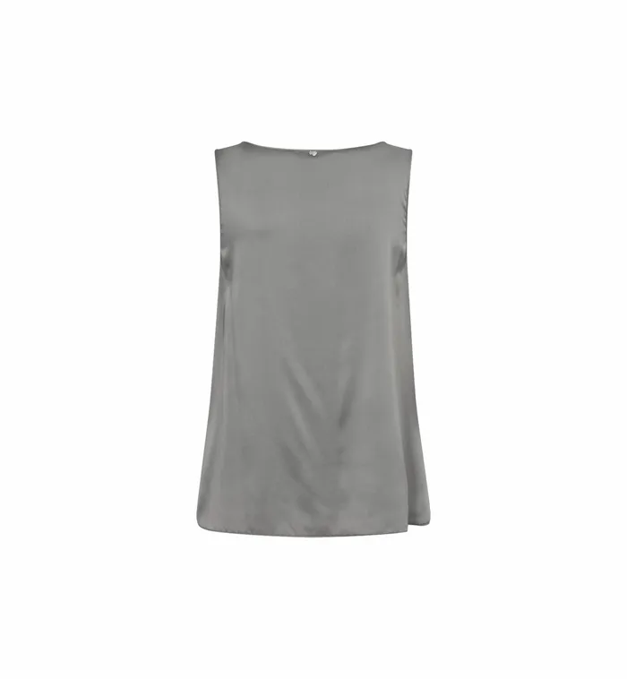 MMAstrid VNeck Silk Tank Top Sharkskin Women Blouses and Tops MOS MOSH