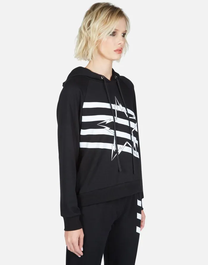 Mynx Lightning Bolt Star Black Women039s Lauren Moshi Hoodies
