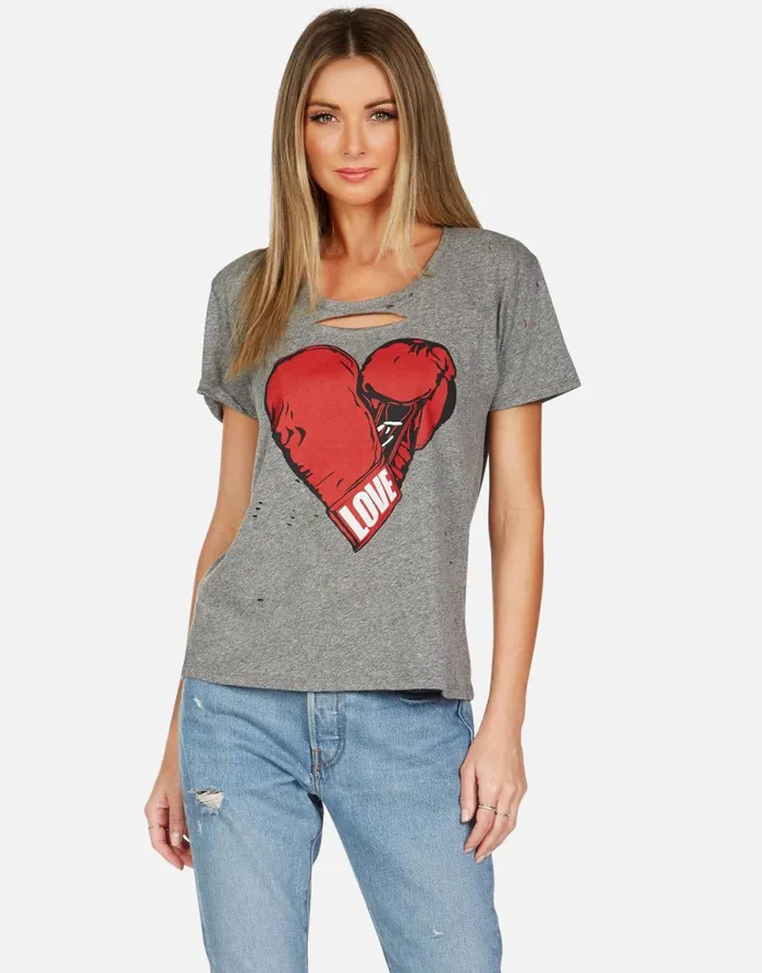 Myra Love Boxing Heather Grey Women039s Lauren Moshi Short Sleeve