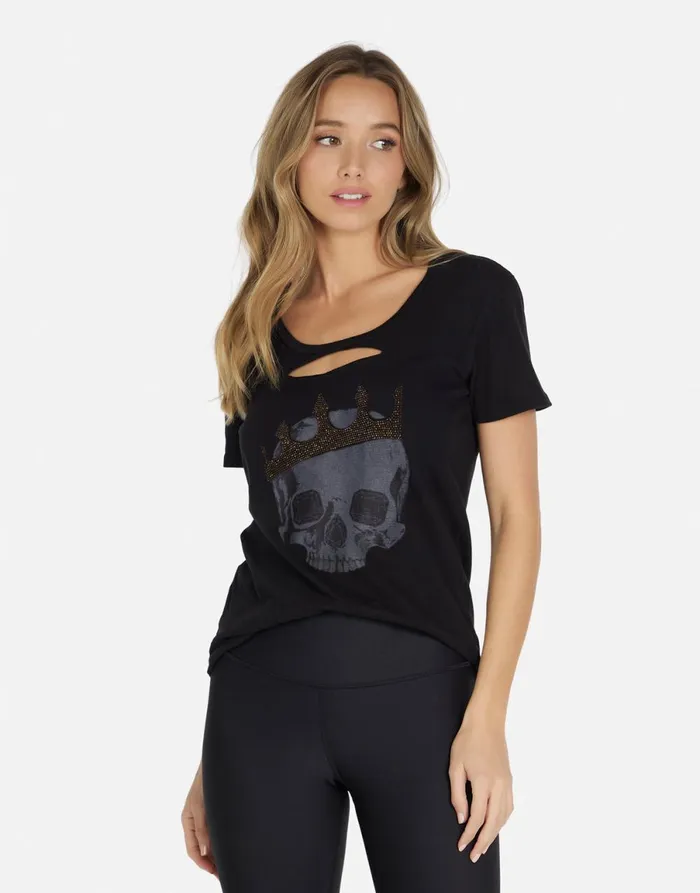 Myra X Diamond Royal Skull Black Women039s Lauren Moshi Short Sleeve