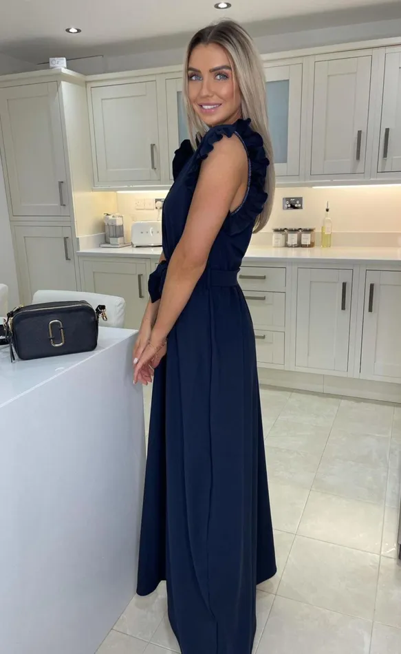 Navy Makayla Wrap Strappy Maxi Dress Women Missfiga Wrap Dresses Navy Makayla Wrap Strappy Maxi Dress Women Missfiga Wrap Dresses