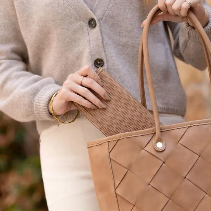 Nisolo Bags and Wallets Women Classic Wallet Woven Almond Nisolo Bags and Wallets Women Classic Wallet Woven Almond
