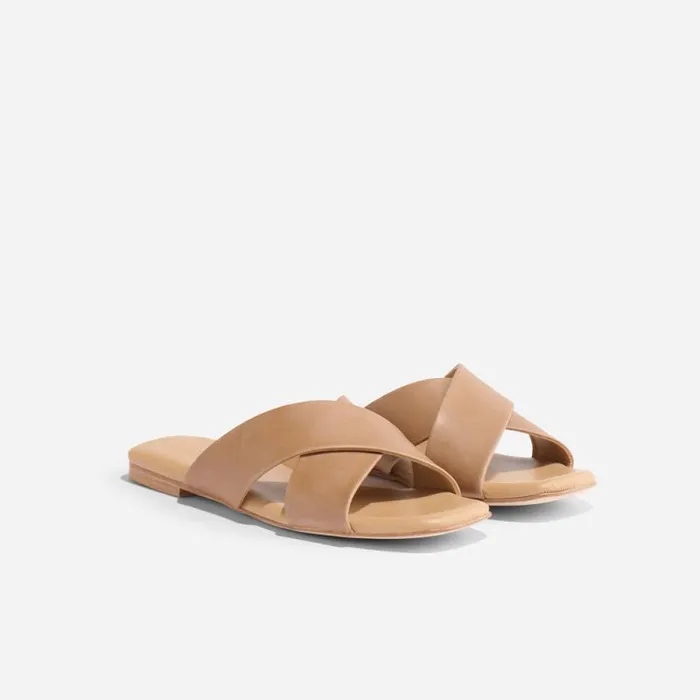 Nisolo Flats and Slip Ons Women Catalina Slide Sandal Almond