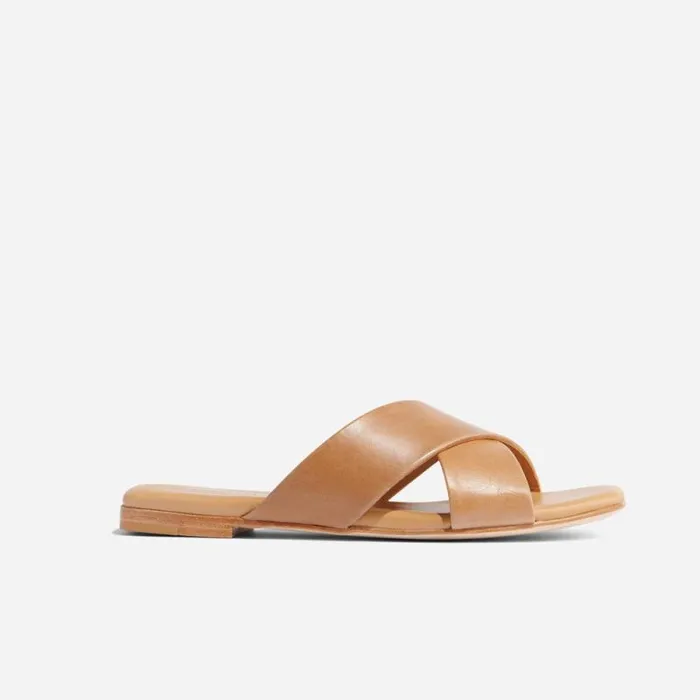 Nisolo Flats and Slip Ons Women Catalina Slide Sandal Almond