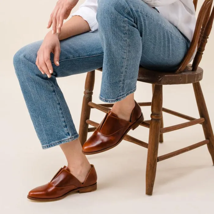 Nisolo Flats and Slip Ons Women Emma D039Orsay Oxford 20 Brandy