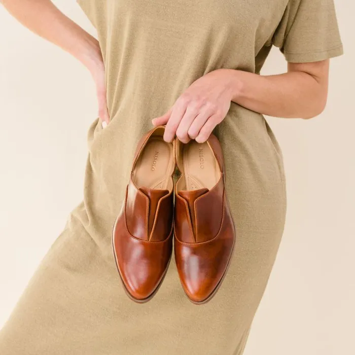 Nisolo Flats and Slip Ons Women Emma D039Orsay Oxford 20 Brandy