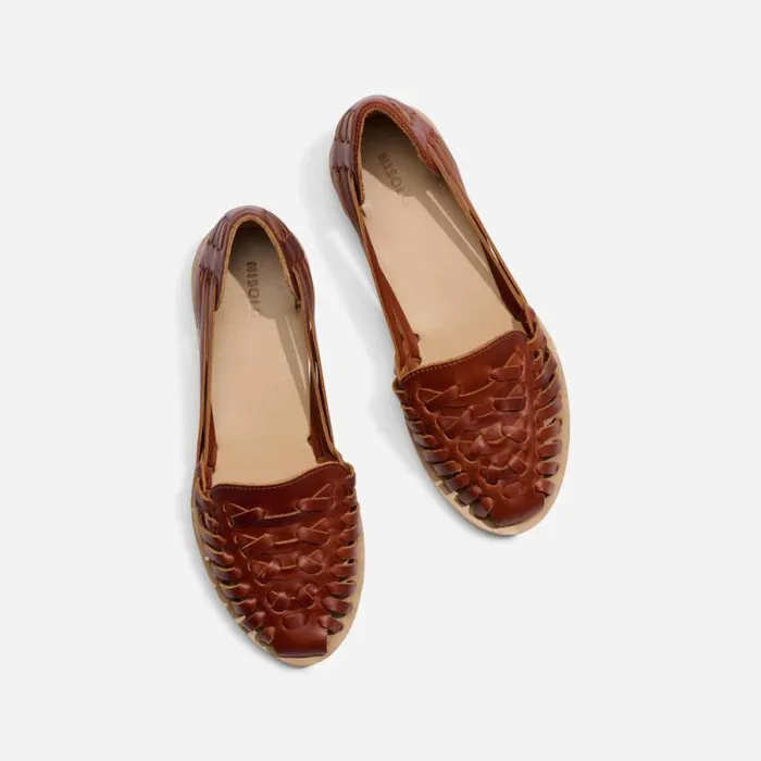 Nisolo Flats and Slip Ons Women Huarache Sandal Brandy Nisolo Flats and Slip Ons Women Huarache Sandal Brandy