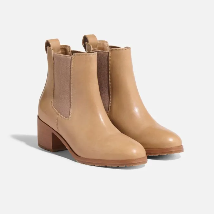 Nisolo Heels Women Ana GoTo Heeled Chelsea Boot Almond