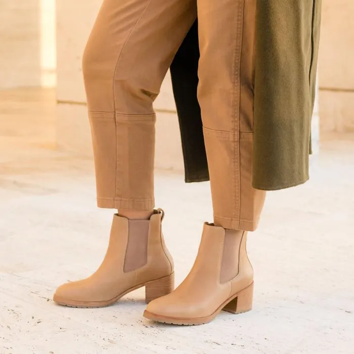 Nisolo Heels Women Ana GoTo Heeled Chelsea Boot Almond Nisolo Heels Women Ana GoTo Heeled Chelsea Boot Almond